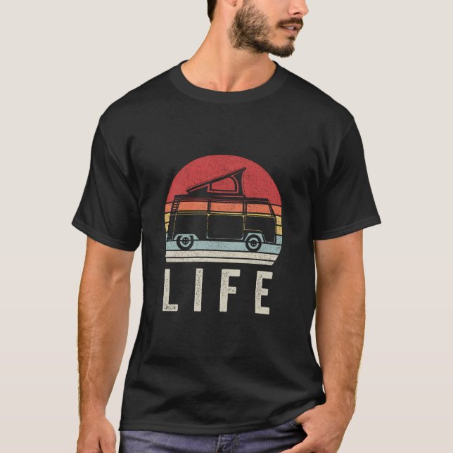 Vintag Retro Van Life T-Shirt (Vorderseite)
