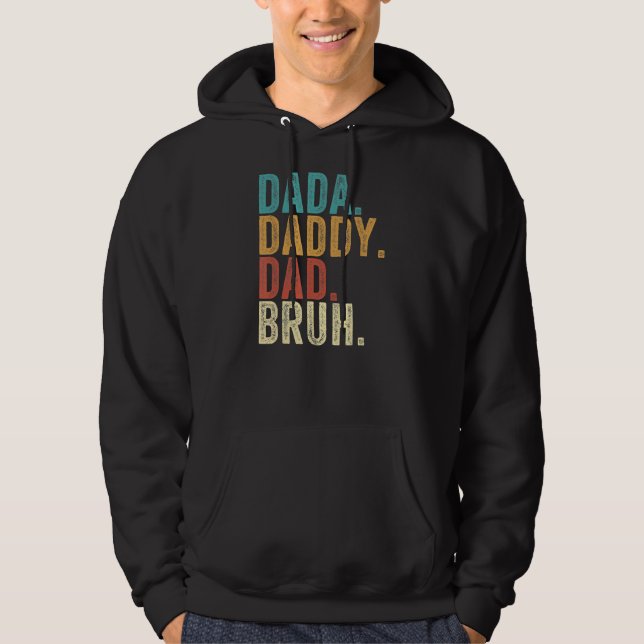 Vintag Retro Vatertag Outfit Dada Daddy Vater Hoodie (Vorderseite)