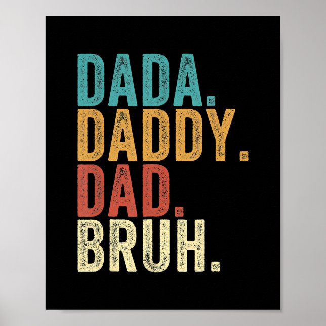 Vintag Retro Vatertag Outfit Dada Daddy Vater Poster (Vorne)
