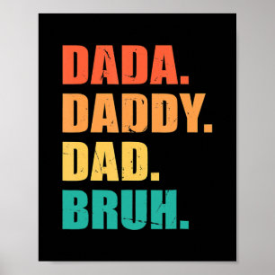 Vintag Retro Vatertag Outfit Dada Daddy Vater Poster