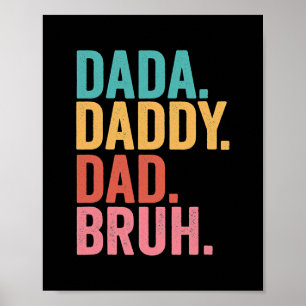 Vintag Retro Vatertag Outfit Dada Daddy Vater Poster