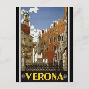 Vintag Retro Verona Italien Tourismus Postkarte