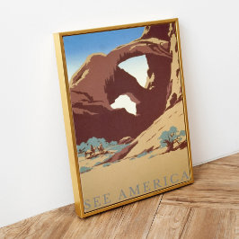 Vintag Retro View America Arch National Park Poster