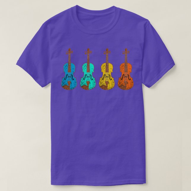 Vintag Retro-Violine T-Shirt (Design vorne)