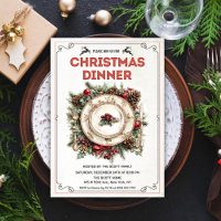 Vintag Retro Weihnachtsabend Einladung
