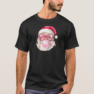 Vintag Retro Weihnachtsblase Gum Pink Sung T-Shirt