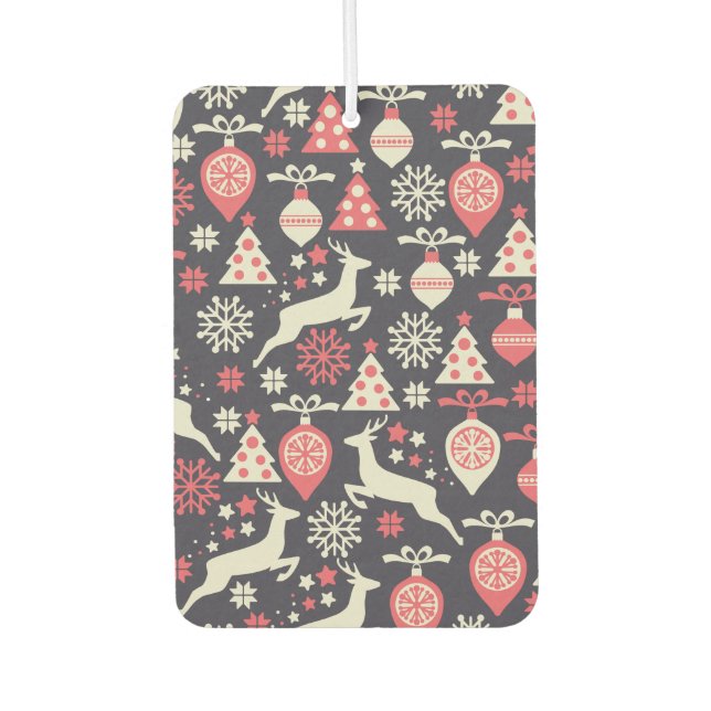 Vintag Retro Weihnachtsfeiertag Autolufterfrischer (Vorderseite)