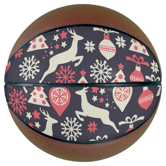 Vintag Retro Weihnachtsfeiertag Basketball (Vorderseite)