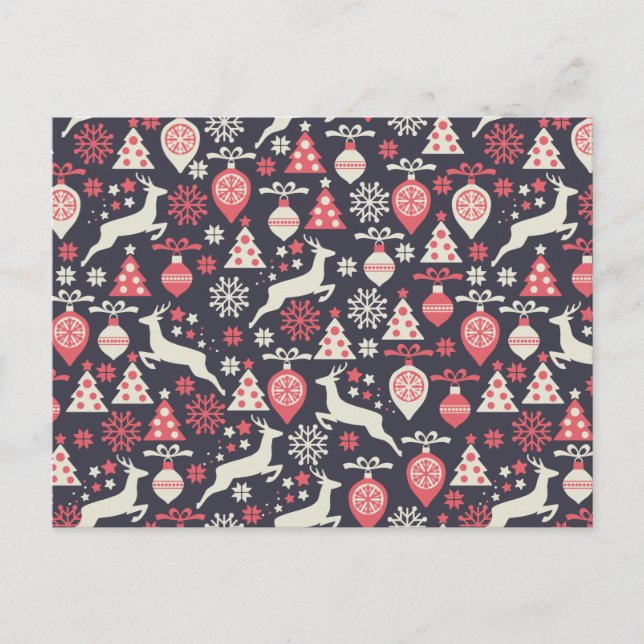 Vintag Retro Weihnachtsfeiertag Feiertagspostkarte (Vorderseite)