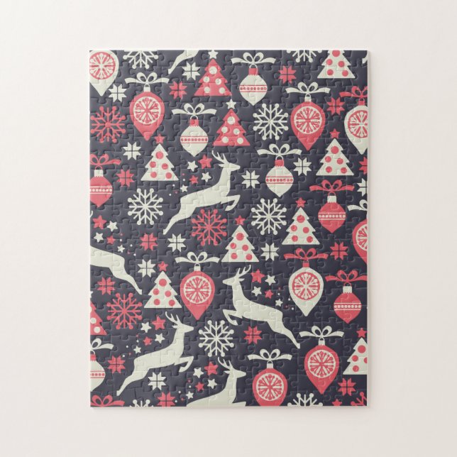 Vintag Retro Weihnachtsfeiertag Puzzle (Vertikal)
