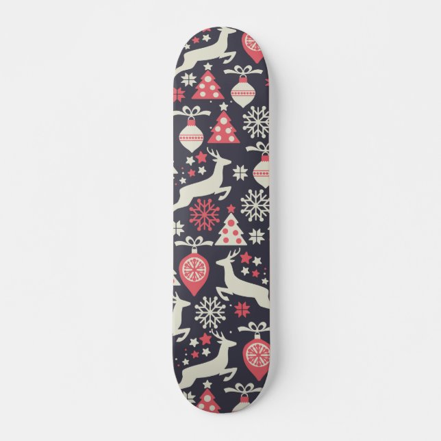 Vintag Retro Weihnachtsfeiertag Skateboard (Vorne)