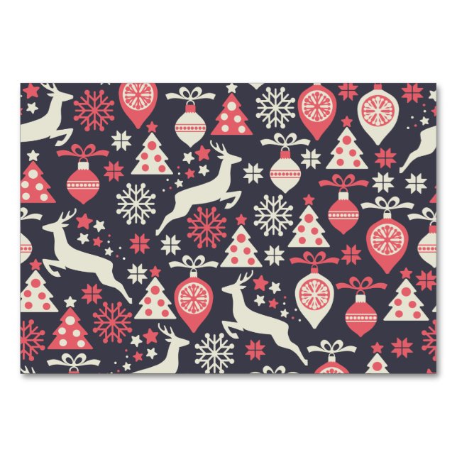 Vintag Retro Weihnachtsfeiertag Tischnummer (Vorderseite)