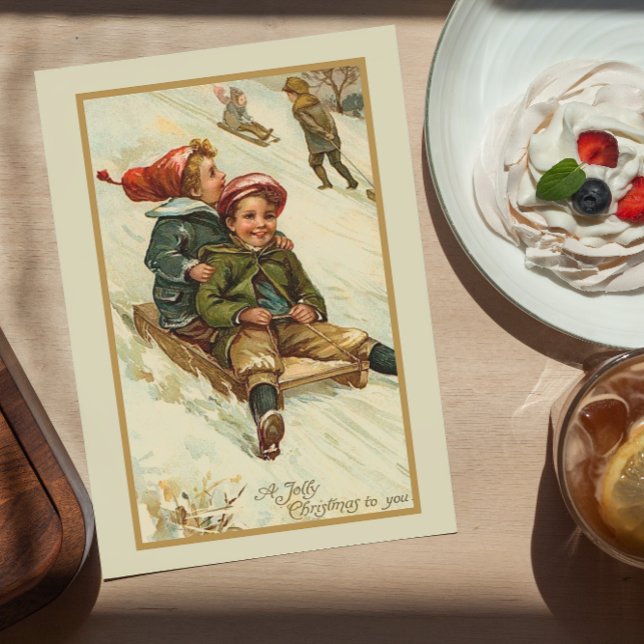 Vintag Retro Weihnachtsfest Feiertagspostkarte (Von Creator hochgeladen)