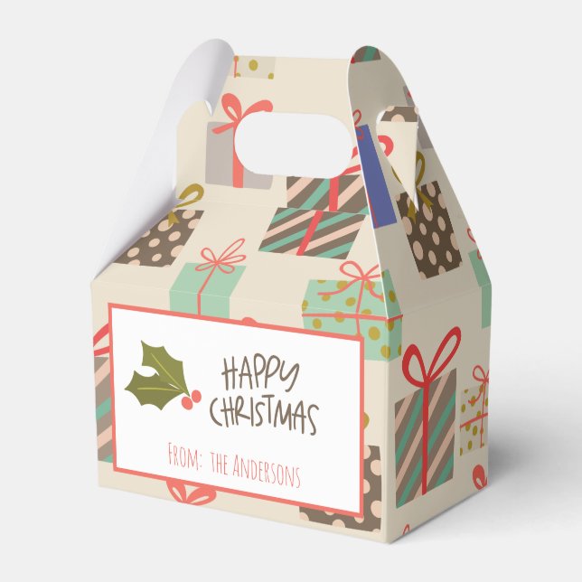 Vintag Retro Weihnachtsgeschenke Geschenkschachtel (Vorderseite)