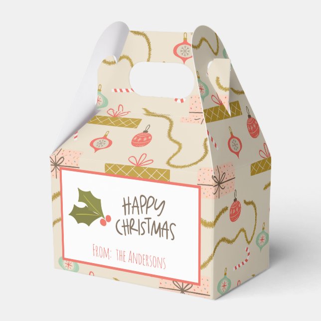 Vintag Retro Weihnachtsgeschenke Geschenkschachtel (Vorderseite)