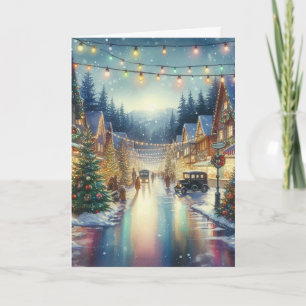 Vintag Retro Weihnachtskarte Feiertagskarte
