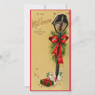 Vintag Retro Weihnachtsmilkman Feiertagskarte