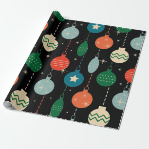 Vintag Retro Weihnachtsschmuck Muster Geschenkpapier
