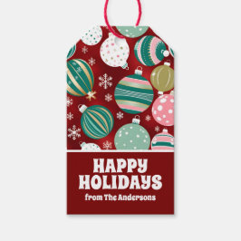 Vintag Retro Weihnachtsschmuck und Schneeflocken Geschenkanhänger