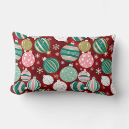 Vintag Retro Weihnachtsschmuck und Schneeflocken Lendenkissen