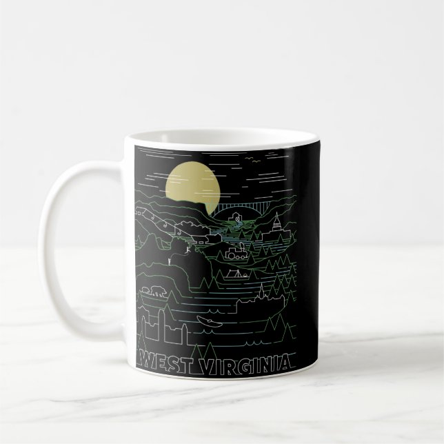 Vintag Retro West Virginia Seneca Rocks Kaffeetasse (Links)