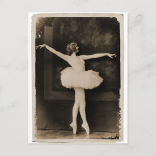 Vintag Retro Women Ballett Tänzerin Postkarte