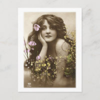 Vintag Retro Women Viktorianisch Flower Girl