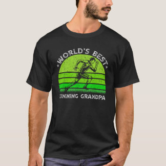 Vintag Retro World's Best Running Opa Silhoue T-Shirt