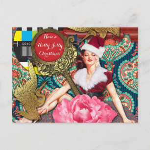 Vintag Retro Xmas Santa Feiertagspostkarte