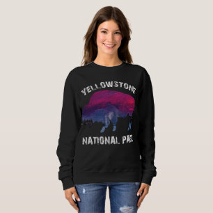 Vintag Retro Yellowstone Nationalpark Bison Sweatshirt