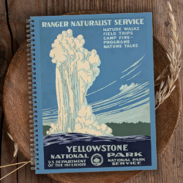 Vintag Retro Yellowstone Nationalparkreise Notizbuch