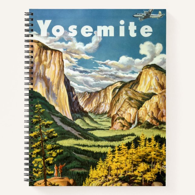 Vintag Retro Yosemite Nationalparkreise Notizbuch (Vorderseite)