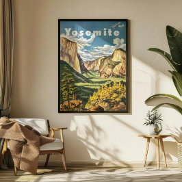 Vintag Retro Yosemite Nationalparkreise Poster