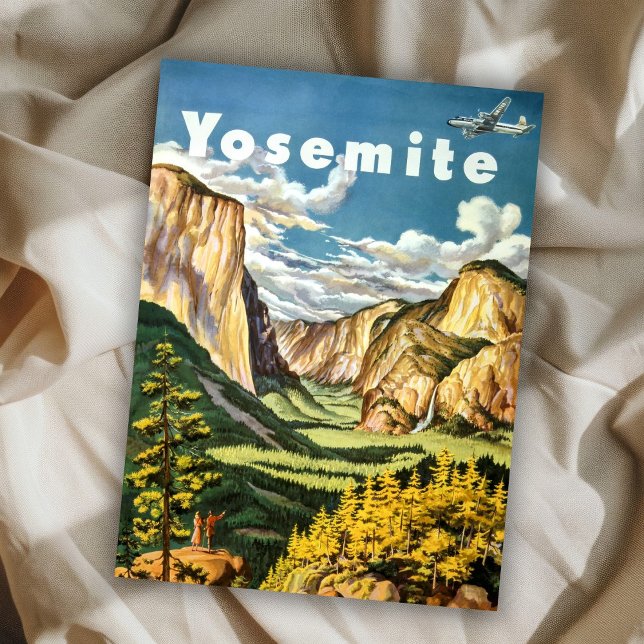 Vintag Retro Yosemite Nationalparkreise Postkarte (Von Creator hochgeladen)
