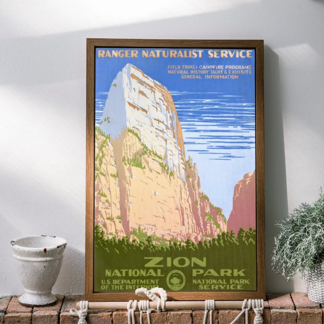 Vintag Retro Zion Nationalparkreise Poster (Von Creator hochgeladen)