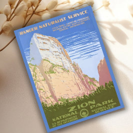 Vintag Retro Zion Nationalparkreise Postkarte