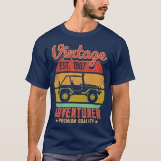 Vintag RetroAdventurer Est 1987 Geburtstagsgeschen T-Shirt