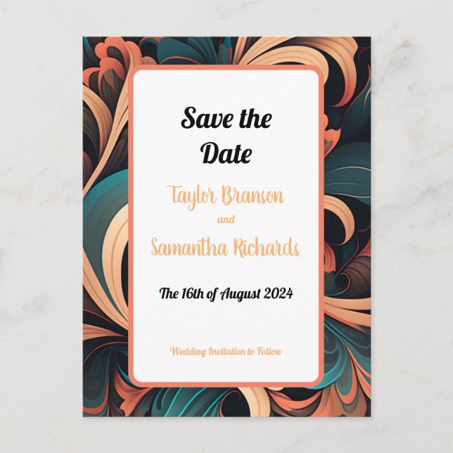 Vintag Retrofloral Postkarte (Vorderseite)