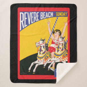 Vintag Revere Beach Carousel Poster Nostalgie Sherpadecke