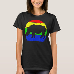 Vintag Rhino Retro Rhino Tierische Silhouette 60er T-Shirt