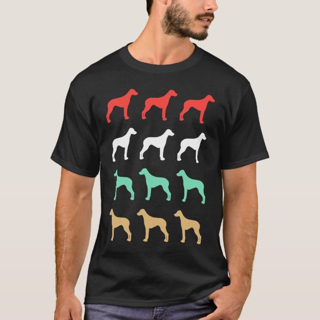 Vintag Rhodesian Ridgeback Dog Retro T-Shirt (Vorderseite)