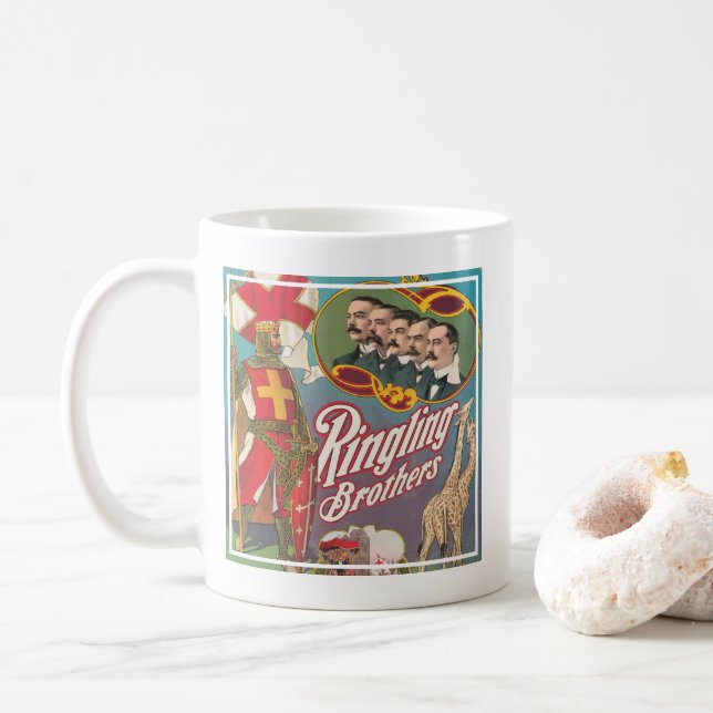 Vintag Ringling Brothers Circus Poster Kaffeetasse (Mit Donut)