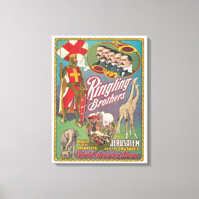 Vintag Ringling Brothers Circus Poster Leinwanddruck (Vorderseite)