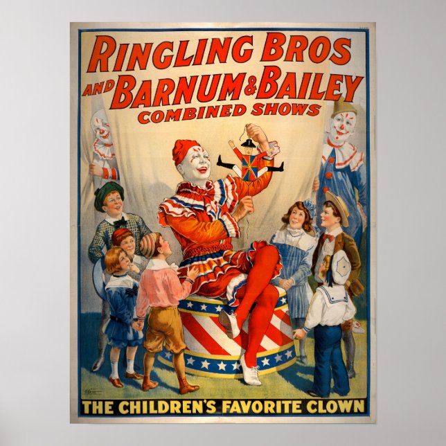 Vintag Ringling Brothers Combined Shows Poster (Vorne)