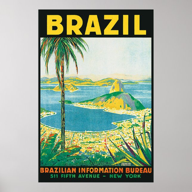 Vintag Rio Brasilien Reiseplakat Poster (Vorne)