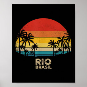 Vintag Rio De Janeiro - Brasilien Beach Souvenir Poster