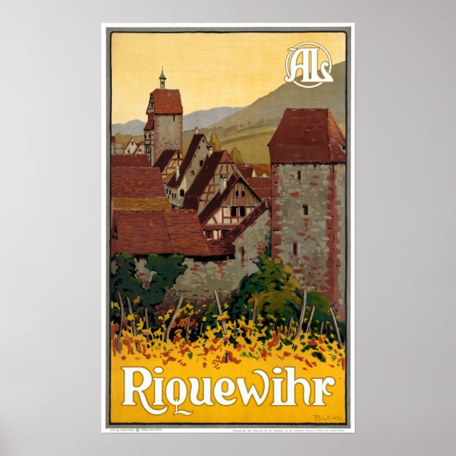 Vintag Riquewihr Frankreich Reisen Poster (Vorne)