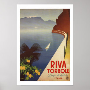 Vintag Riva Torbole Lago de Garda Italien Poster