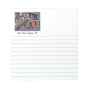 Vintag River Street Savannah Georgia Travel Foto Notizblock