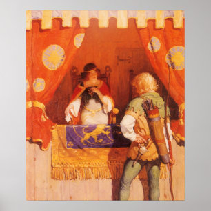 Vintag Robin Hood trifft Maid Marian von NC Wyeth Poster
